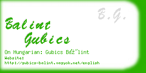 balint gubics business card